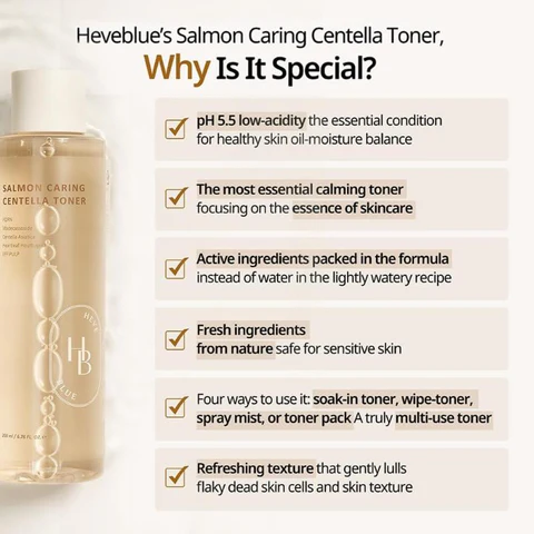 HEVEBLUE Salmon Caring Centella Toner 200mL