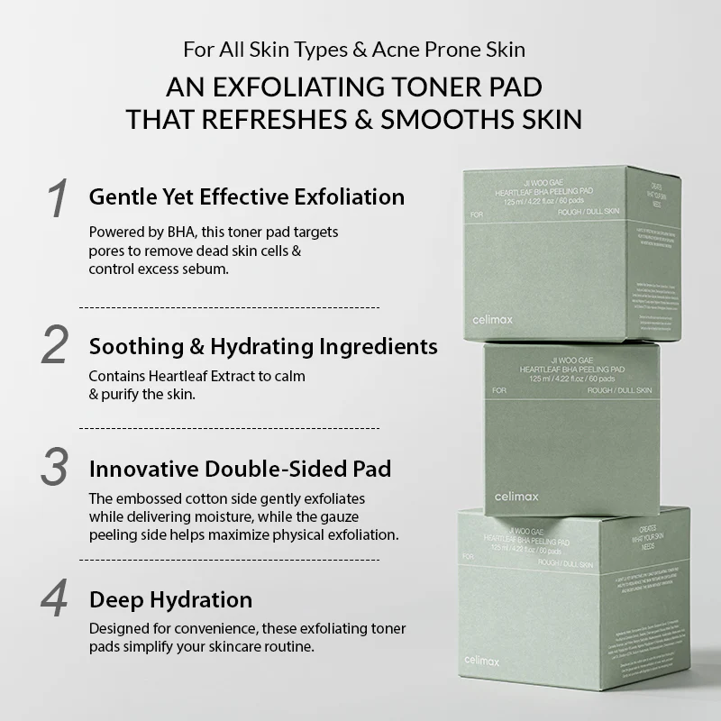 Celimax HEARTLEAF BHA PEELING PAD 60EA 